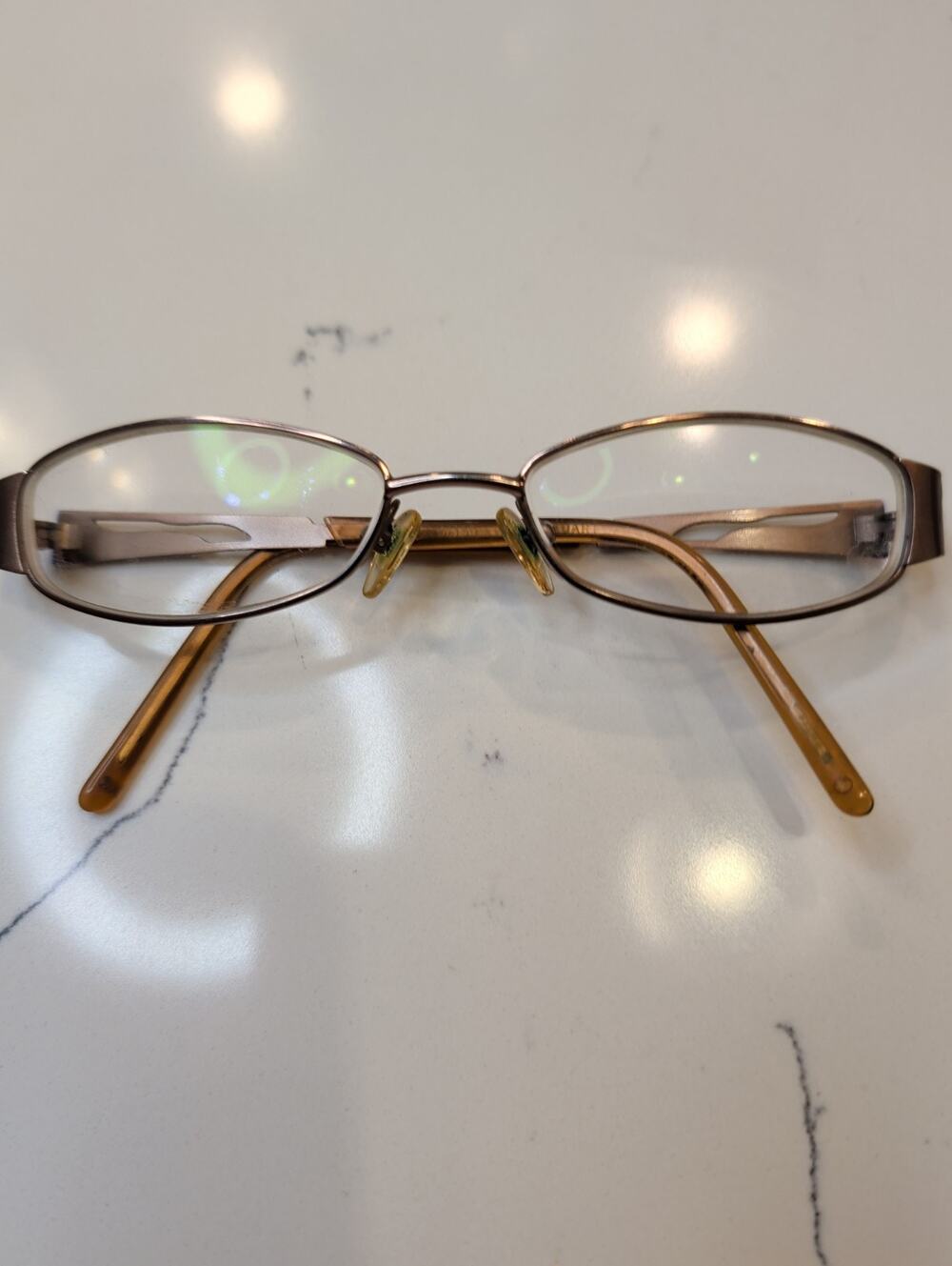 Jill Stuart Women’s Eyeglasses Frame Gold Metal Oval Braided Wire Temple Rx-Able